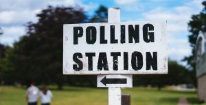 Polling station sign