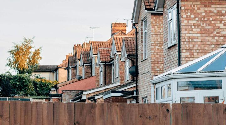 A row of brick houses