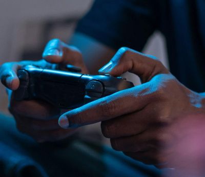 Man playing Xbox
