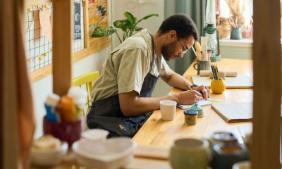 A self-employed person at work